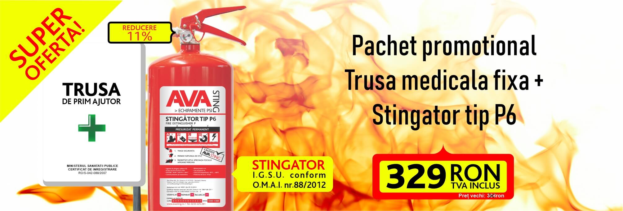 Trusa Medicala Fixa cu Stingator P6