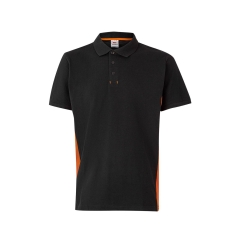 Tricou polo unisex bicolor SS 105504 Velilla-BLACK/ORANGE - 00/16-XS