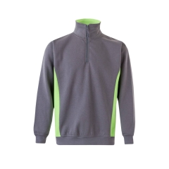 Hanorac cu fermoar scurt in doua culori 105704 Velilla -GREY/LIME GREEN - 08/25-XS