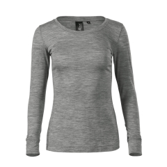 Tricou dama cu maneca lunga Merino Rise LS 160 Malfini Premium-Gri inchis-12-M
