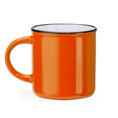 Cană JACK din ceramică pentru băuturi calde - PORTOCALIU/ALB