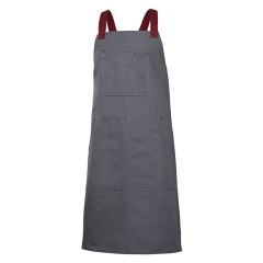 Sort cu pieptar din canvas, 290 gr, 404211B Velilla-Grey/Maroon-08/18