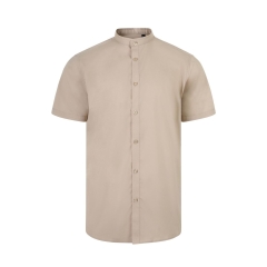 Camasa barbati tip tunica cu maneci scurte, densitate 115gr/mp, Sleeve stretch 405012S Velilla-Light Beige-47-S