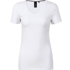Tricou dama Action V-Neck 701 Malfini Premium-Alb-00-M