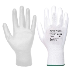 Manusi protectie PU Palm A120 Portwest-Alb-XS