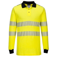 Tricou polo reflectorizant rezistent la flacara FR702 Portwest-Galben/negru-S