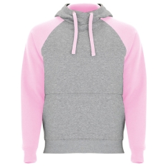 Hanorac Badet unisex - GRI MELANJ/ROZ DESCHIS