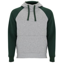 Hanorac Badet unisex - GRI MELANJ/VERDE STICLĂ