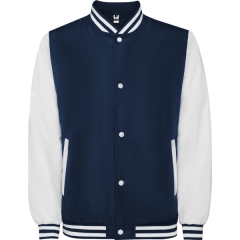 Geacă California unisex cu fermoar și căptușeală - BLEUMARIN/ALB