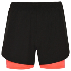 Pantaloni scurți Lanus damă - NEGRU/CORAL FLUOR