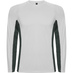 Tricou Shanghai L/S bărbat mânecă lungă - ALB/PLUMB ÎNCHIS