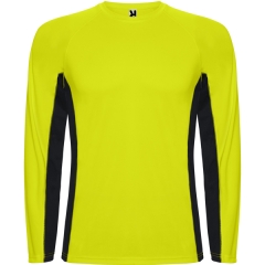 Tricou Shanghai L/S bărbat mânecă lungă - GALBEN FLUOR/NEGRU