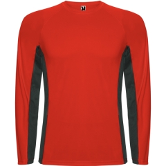 Tricou Shanghai L/S bărbat mânecă lungă - ALB/ROȘU