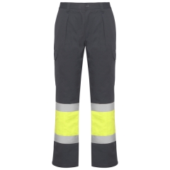 Vestă înaltă vizibilitate SOAN bărbat - PLUMB/GALBEN FLUOR