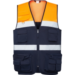 Jachetă reflectorizantă Beta unisex - BLEUMARIN/PORTOCALIU FLUOR