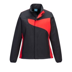 Jacheta dama softshell PW278 Portwest-Negru/Rosu-S