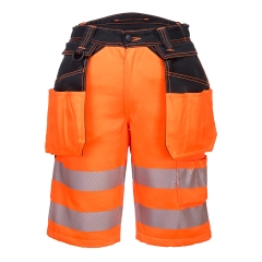 Pantaloni scurti reflectorizanti Hi-Vis PW343 Portwest-Portocaliu/Negru-38 - S - 30 inch