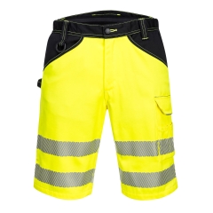 Pantaloni scurti reflectorizanti Hi-Vis PW348 Portwest-Galben/negru-44 - M - 34 inch