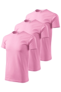 Set 3 tricouri pentru barbati Marimi Mari 129 - Roz - 4XL