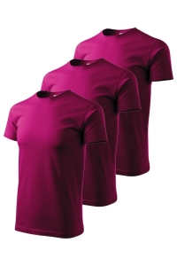 Set 3 tricouri pentru barbati Marimi Mari 129 - Rosu Fucsie - 4XL