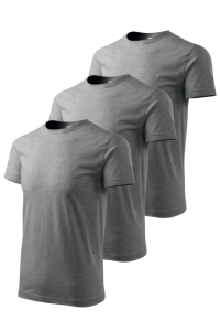 Set 3 tricouri pentru barbati Marimi Mari 129 - Gri Inchis - 4XL