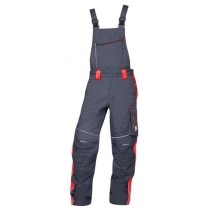 Pantaloni de lucru cu pieptar Neon gri/rosu H6405 Ardon