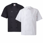 Jacheta de bucatar cu maneci scurte si capse, 65% poliester, 35% bumbac, densitate 110 g/mp, 405201 Velilla