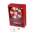 Cutie hidrant interior 900x650x260 cu furtun semirigid DN25 locas dedesubt, usa din sticla