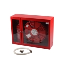 Cutie hidrant interior 650x900x260 cu furtun semirigid DN25 locas lateral, usa din sticla