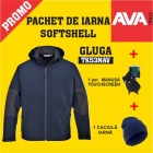  Pachet PROMO Jacheta de iarna softshell gluga TK53NAV +  manusa TOUCHSCREEN GL16BKR + caciula iarna WCAP