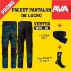 Pachet PROMO Pantaloni VERTEX CAMO W09 petrol C1+ curea YALU+ sosete SJ SOCK