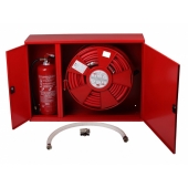 Cutie hidrant interior 650x900x260 cu furtun semirigid DN25 locas lateral, usa din tabla