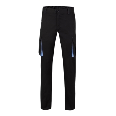 Pantaloni de lucru  slim fit Stretch inisex bicolori 103024S Velilla -Black/Sky Blue - 00/05-34