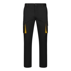 Pantaloni de lucru  slim fit Stretch inisex bicolori 103024S Velilla -Black/Yellow - 00/17-34