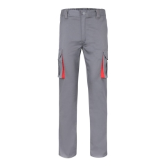 Pantaloni de lucru  slim fit Stretch inisex bicolori 103024S Velilla -Grey/Red - 08/12-34