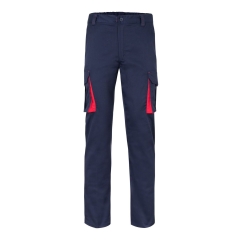 Pantaloni de lucru  slim fit Stretch inisex bicolori 103024S Velilla -Navy Blue/Red - 61/12-34