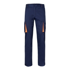 Pantaloni de lucru  slim fit Stretch inisex bicolori 103024S Velilla -Navy Blue/Orange - 61/16-34
