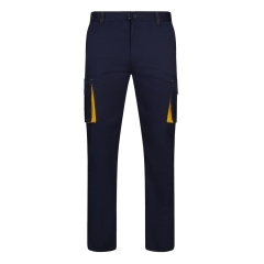 Pantaloni de lucru  slim fit Stretch inisex bicolori 103024S Velilla -Navy Blue/Yellow - 61/17-34