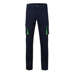 Pantaloni de lucru  slim fit Stretch inisex bicolori 103024S Velilla -Navy Blue/Lime Green - 61/25-34