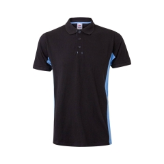 Tricou polo unisex bicolor SS 105504 Velilla-BLACK/SKY BLUE - 00/05-XS