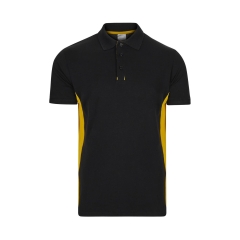 Tricou polo unisex bicolor SS 105504 Velilla-BLACK/YELLOW - 00/17-XS