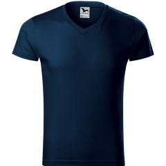 Tricou barbati Slim Fit V-Neck 146 Malfini-Albastru marin-02 -S