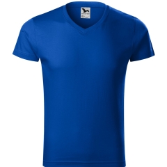 Tricou barbati Slim Fit V-Neck 146 Malfini-Albastru regal-05-S