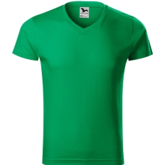 Tricou barbati Slim Fit V-Neck 146 Malfini-Verde mediu-16-S