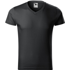 Tricou barbati Slim Fit V-Neck 146 Malfini-Ebony gray-94-S