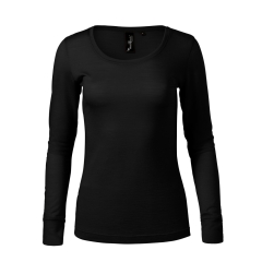 Tricou dama cu maneca lunga Merino Rise LS 160 Malfini Premium-Negru-01-M