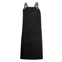 Sort cu pieptar din canvas, 290 gr, 404211B Velilla-Black/Grey-00/08