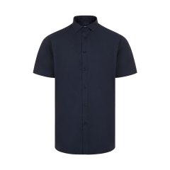 Camasa barbati Sleeve cu maneci scurte, 65% poliester, 35% bumbac, densitate 115 gr/mp, 405008 Velilla-Navy Blue-61-S