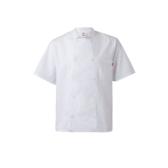 Jacheta bucatar cu maneci scurte si capse, 65% poliester, 35% bumbac, densitate 110 g/mp,405201 Velilla-White-07-XS