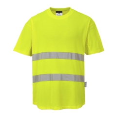 Tricou reflectorizant cu insertie de plasa C394 Portwest -Galben-S